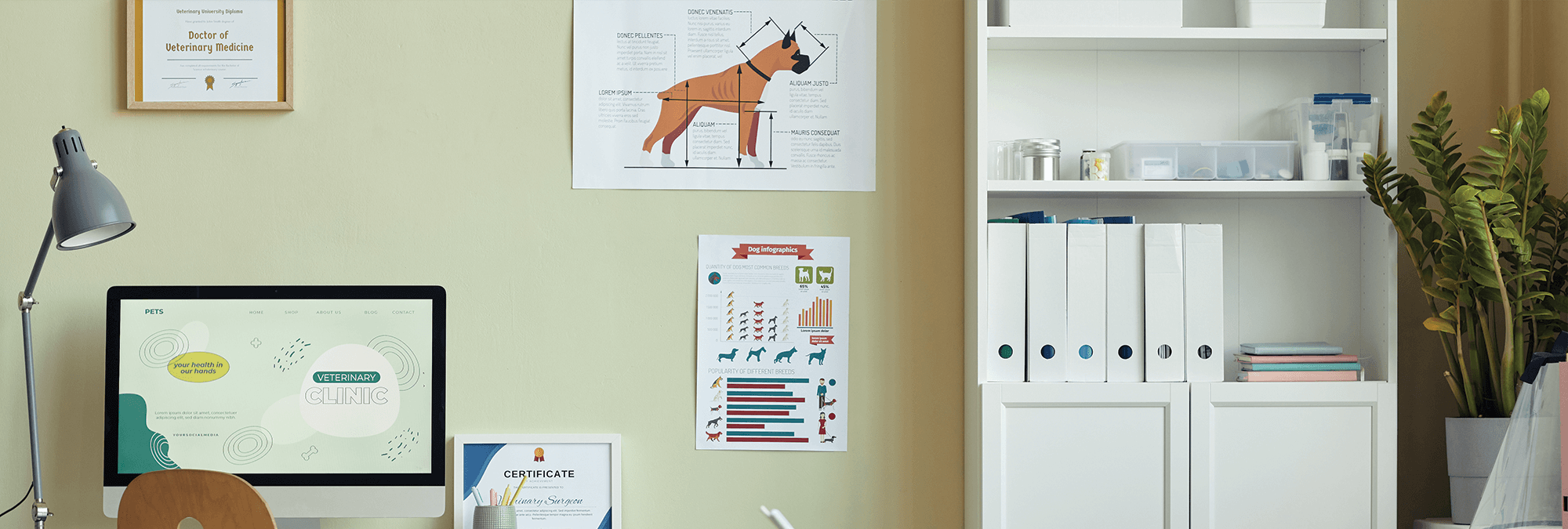 vet clinic with dog poster