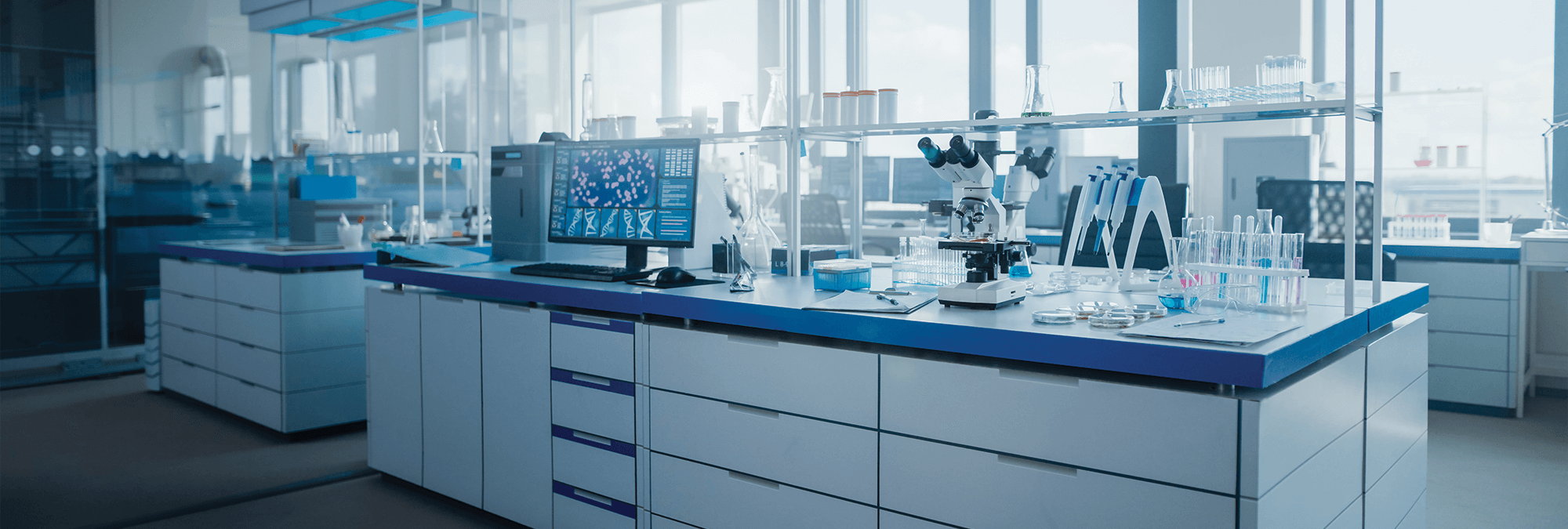 laboratory with dim lighting