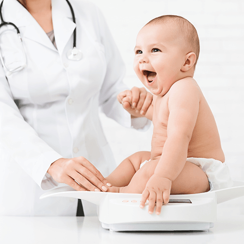 baby on a baby scale